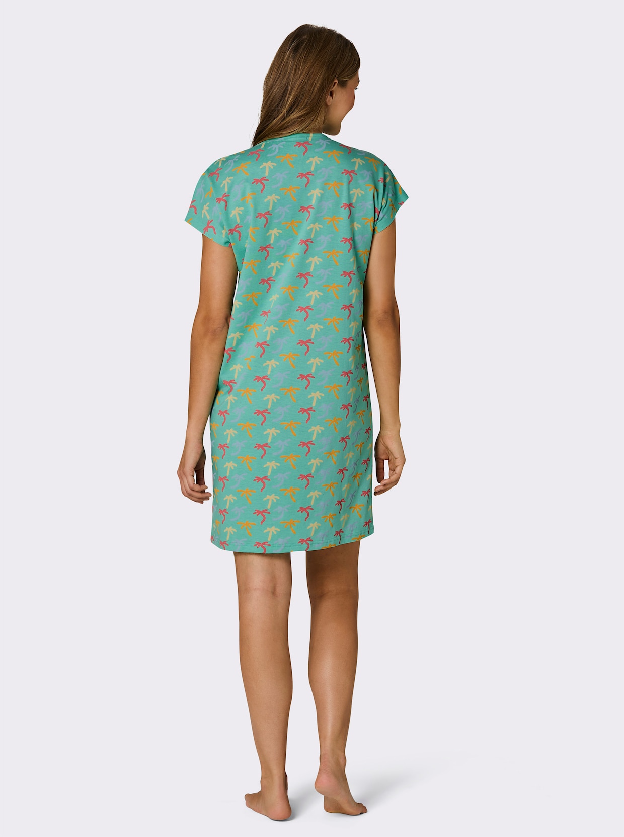 wäschepur Sleepshirts - blaugrün-gelb-bedruckt + flamingo