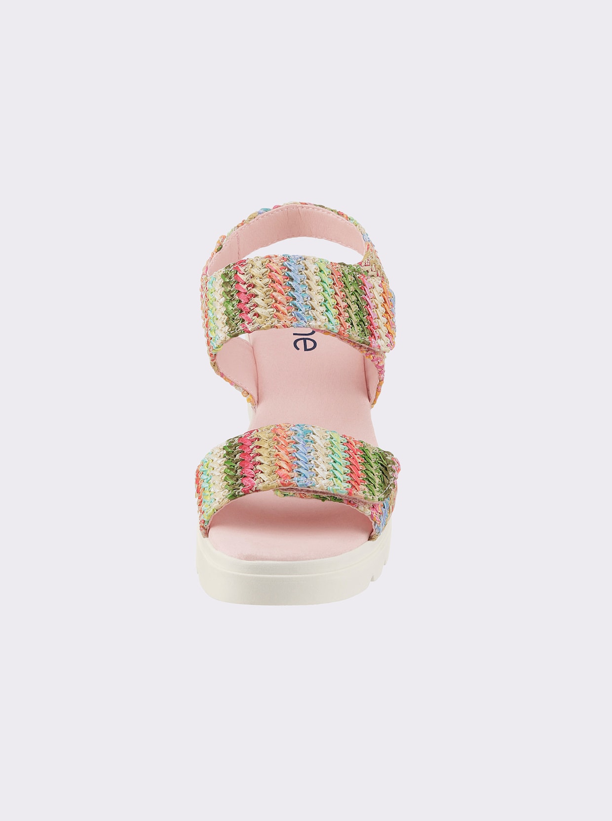 heine Sandaaltjes met sleehak - roze/bont