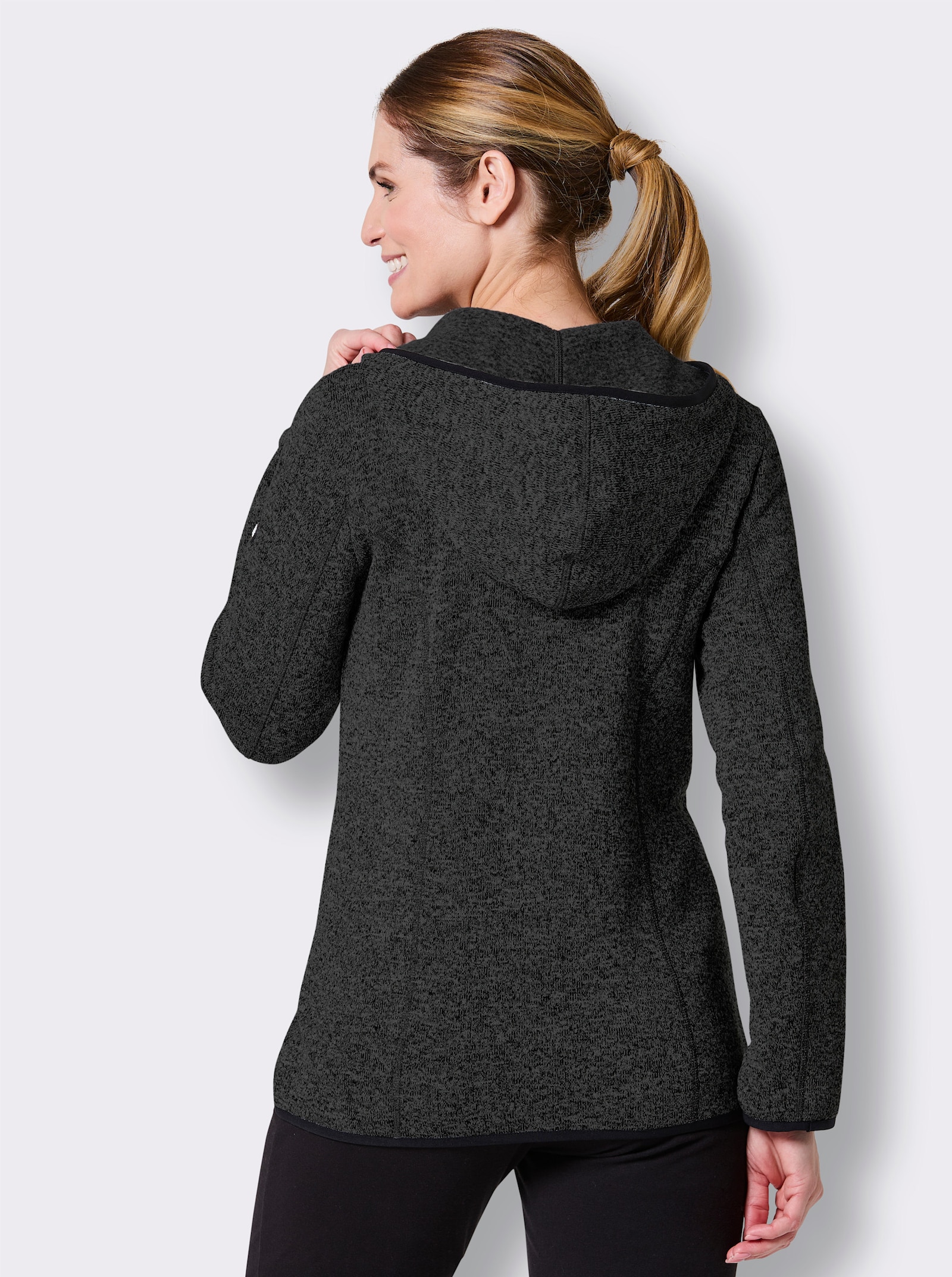 Catamaran Sports Strickfleecejacke mit Kapuze - graphit-meliert