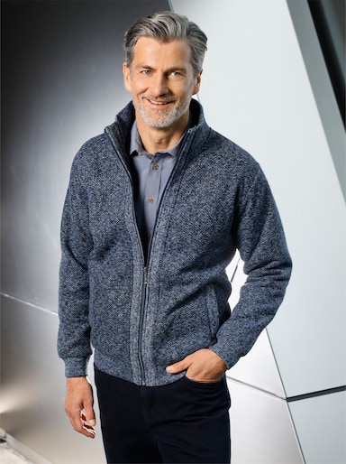 Marco Donati Strickjacke - blau-meliert