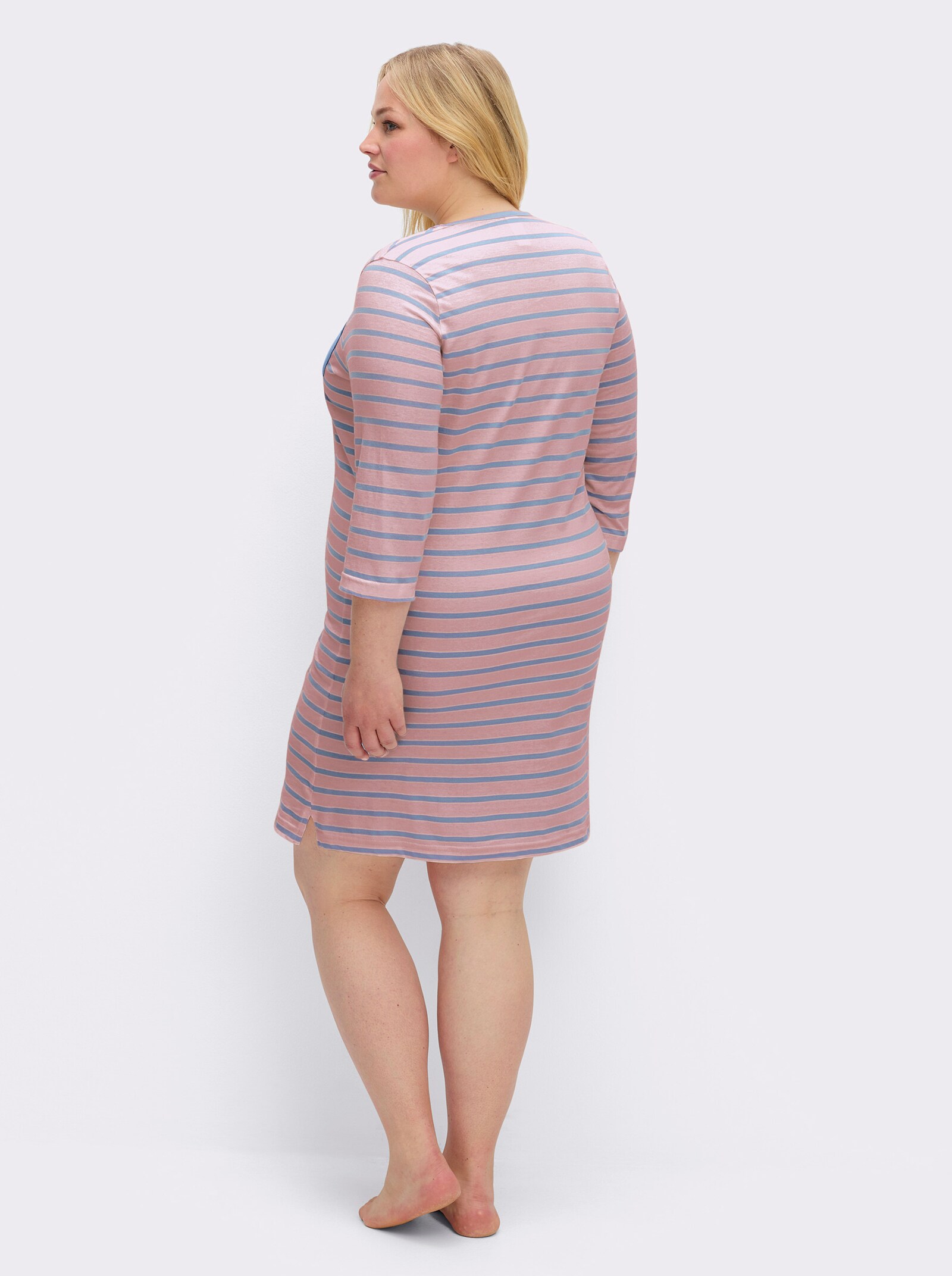 wäschepur Sleepshirts im Baumwoll-Mix - bleu + hortensia-bleu-geringelt