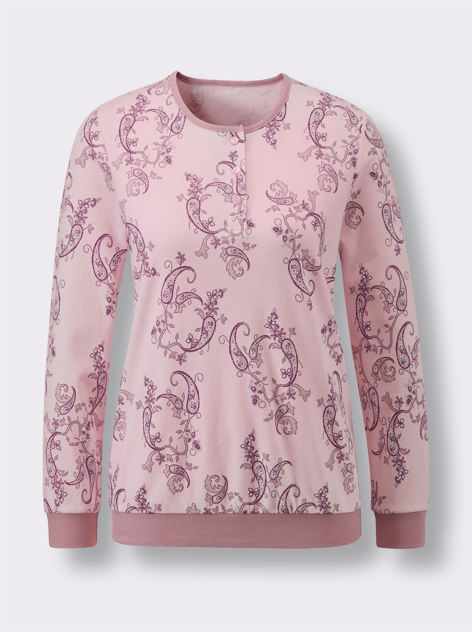 wäschepur Schlafanzug in formstabiler Interlock-Qualität - hortensie