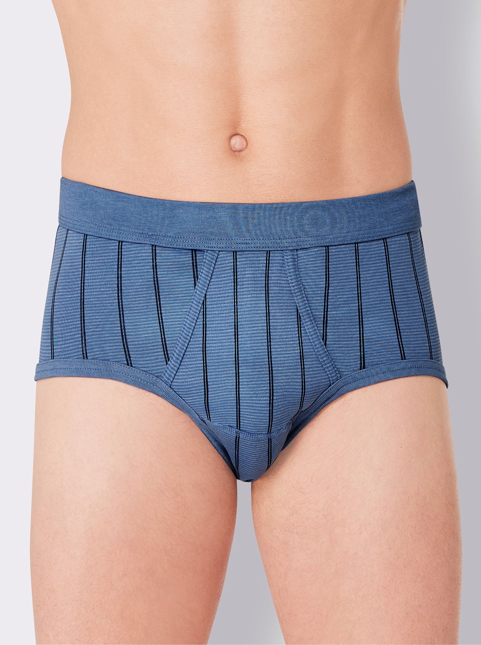 wäschepur men Slip - hellblau-gestreift