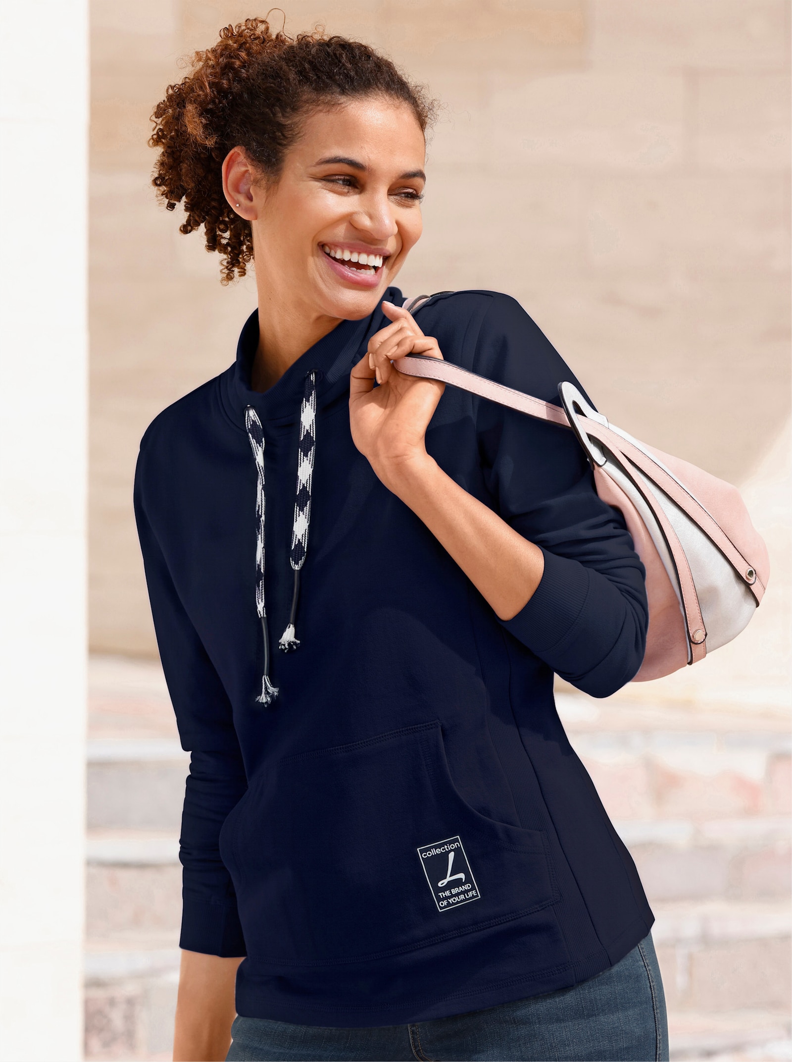 Sweatshirt mit Känguru-Tasche - marine