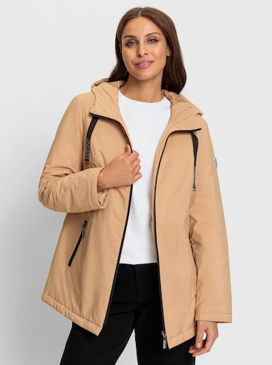 Jacke mit gesteppter Kapuze - camel