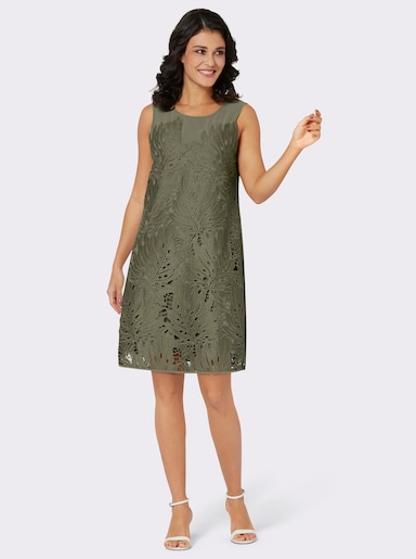 Spitzenkleid mit blickdichter Lage - khaki