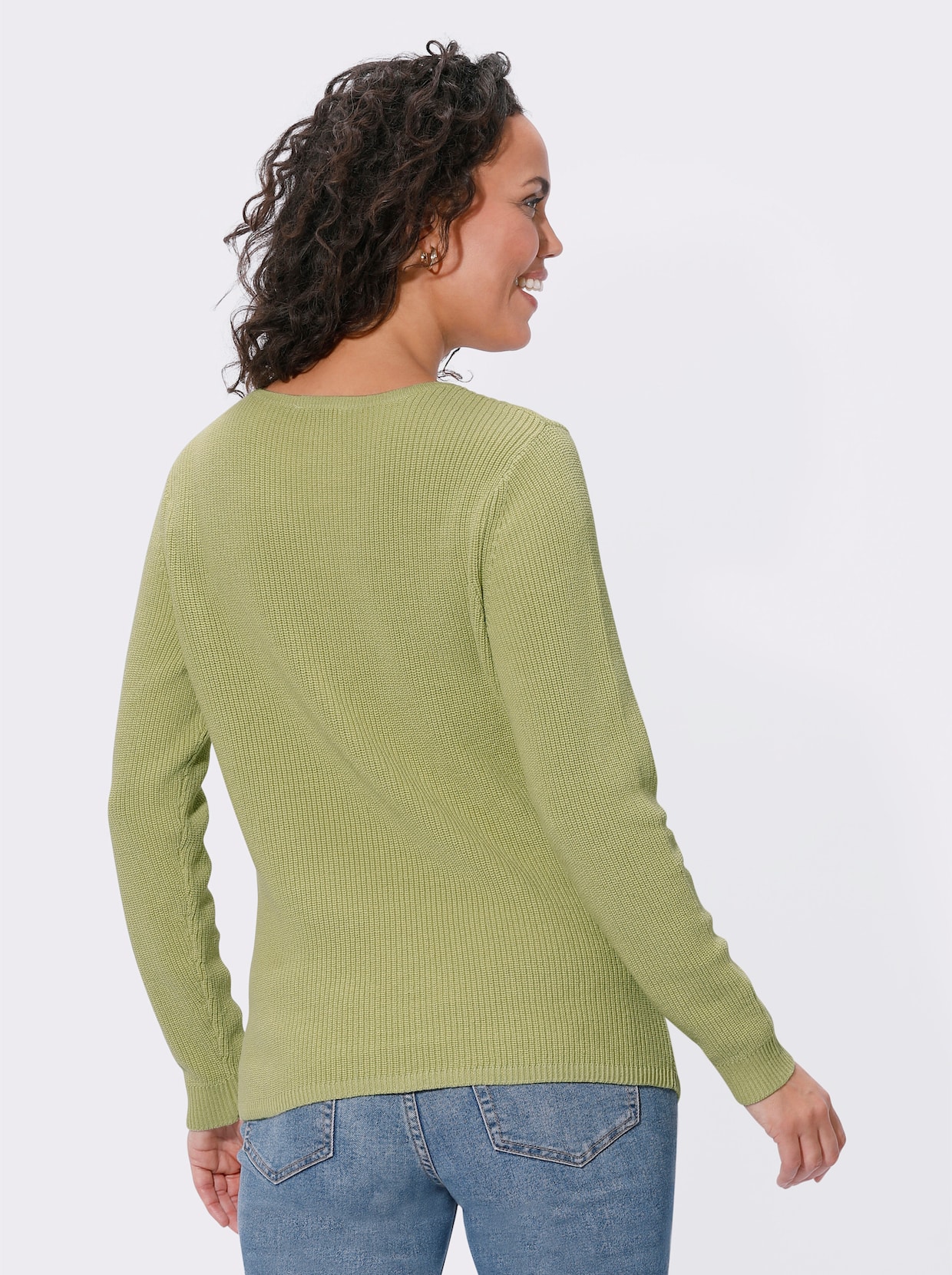 Pullover met ronde hals - lindegroen