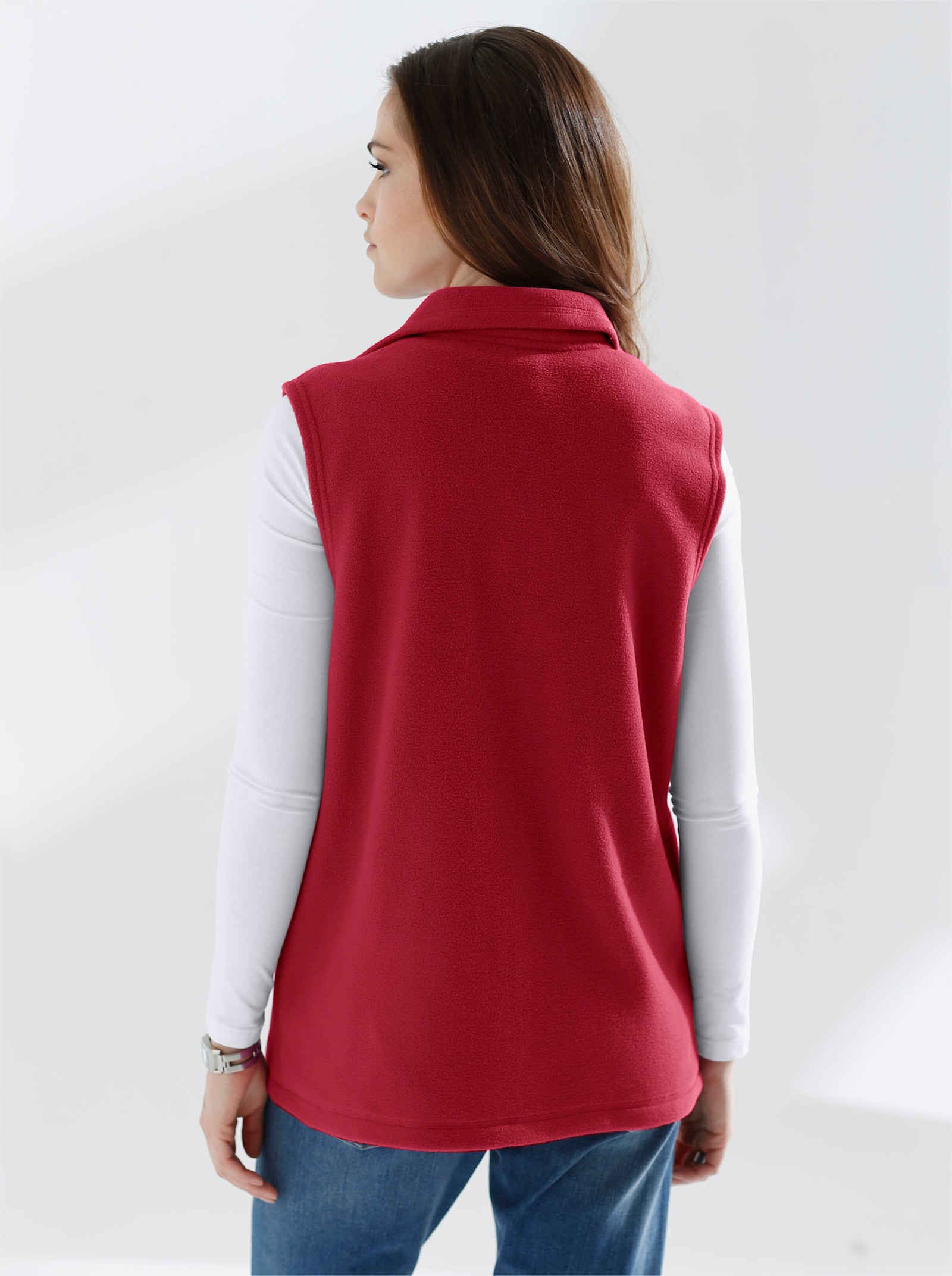 Fleecegilet in antipilling-uitvoering - wijnrood