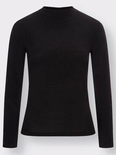 wäschepur Langarm Blazershirt - schwarz