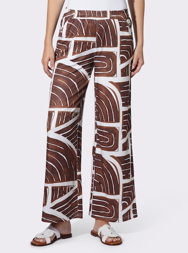 heine Druckhose - schoko-ecru-bedruckt