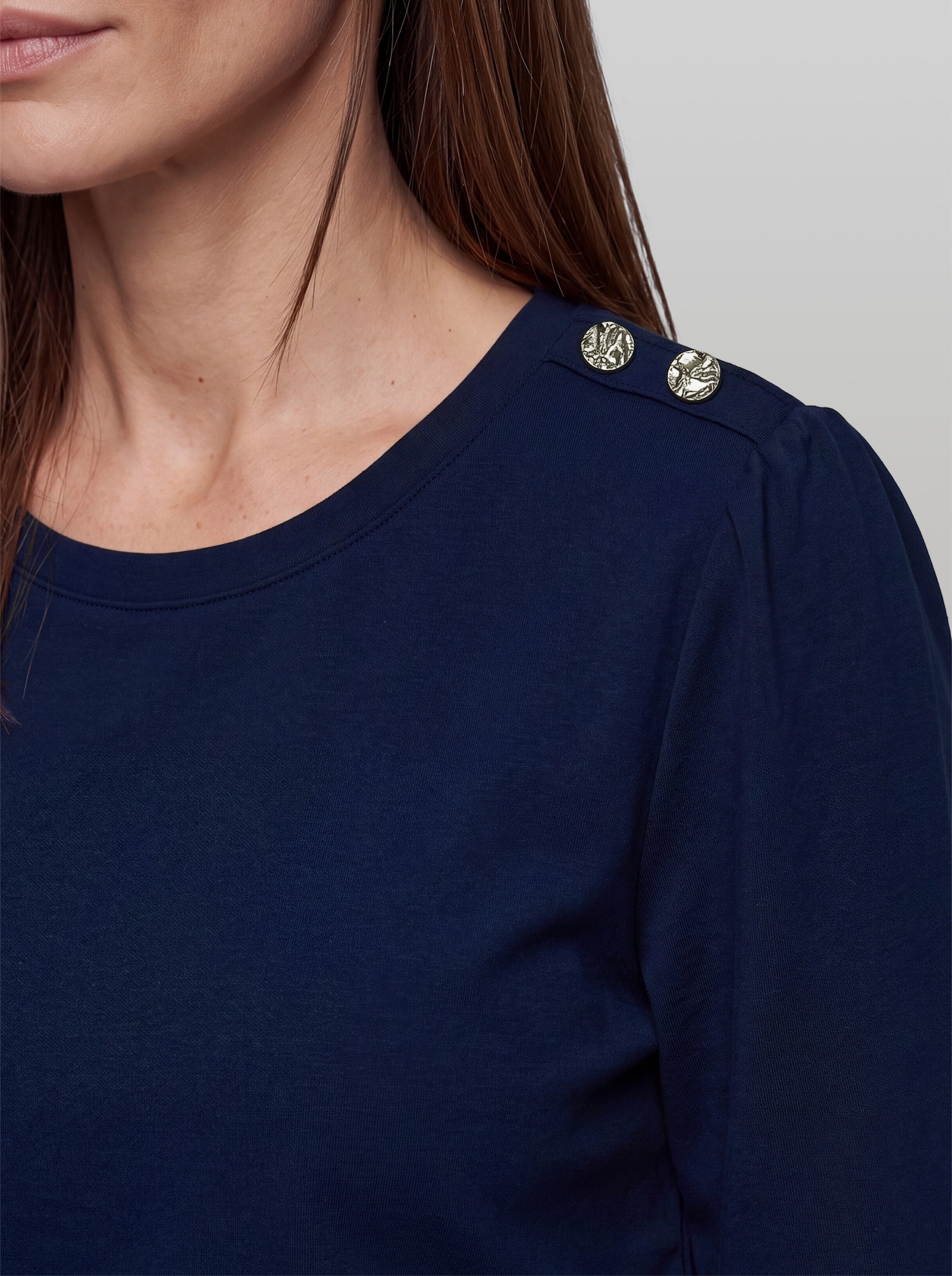 heine Sweatshirt mit Schmuckknöpfen - marine