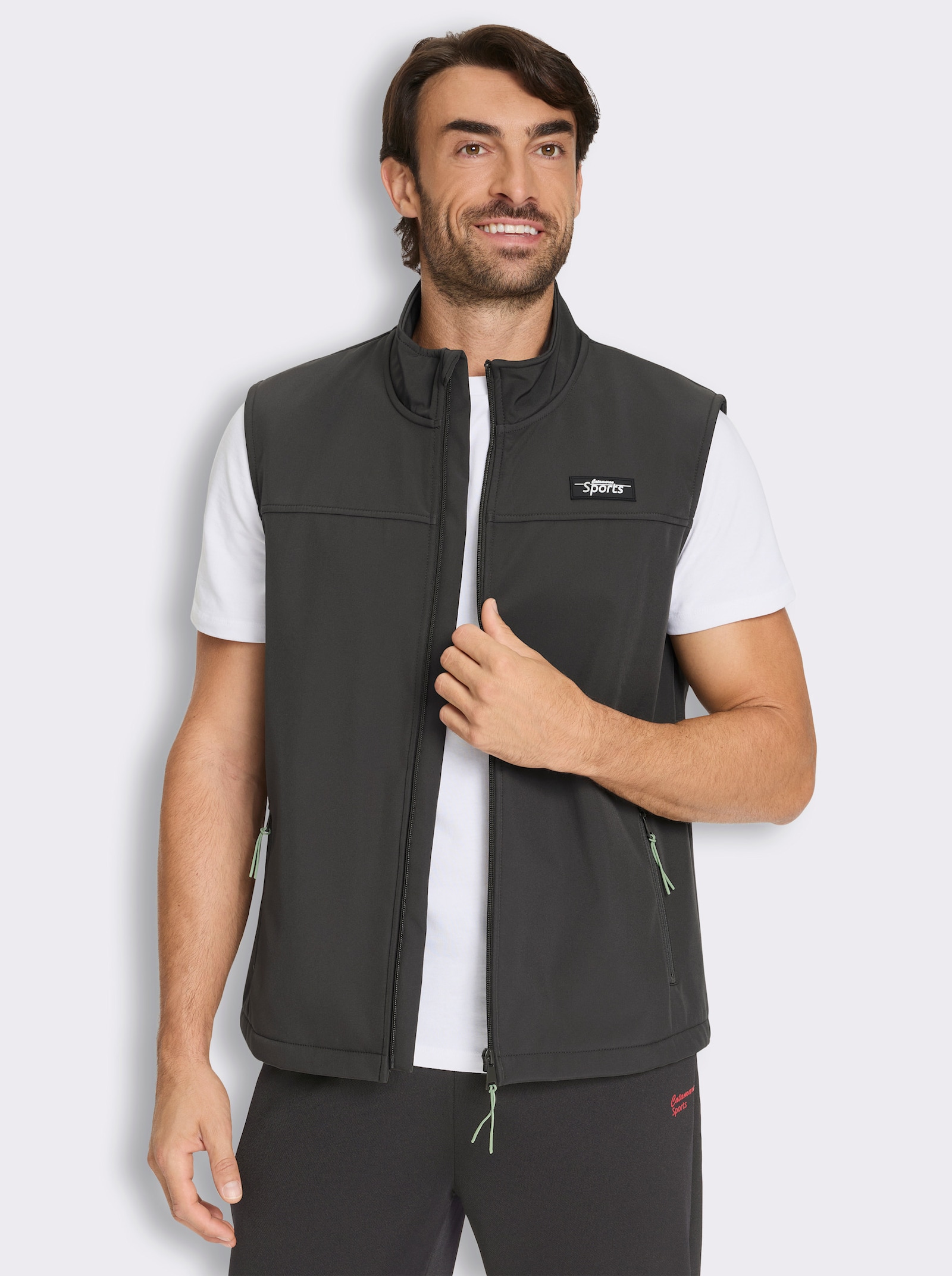 Catamaran Sports Softshellweste mit Reißverschluss-Taschen - graphit