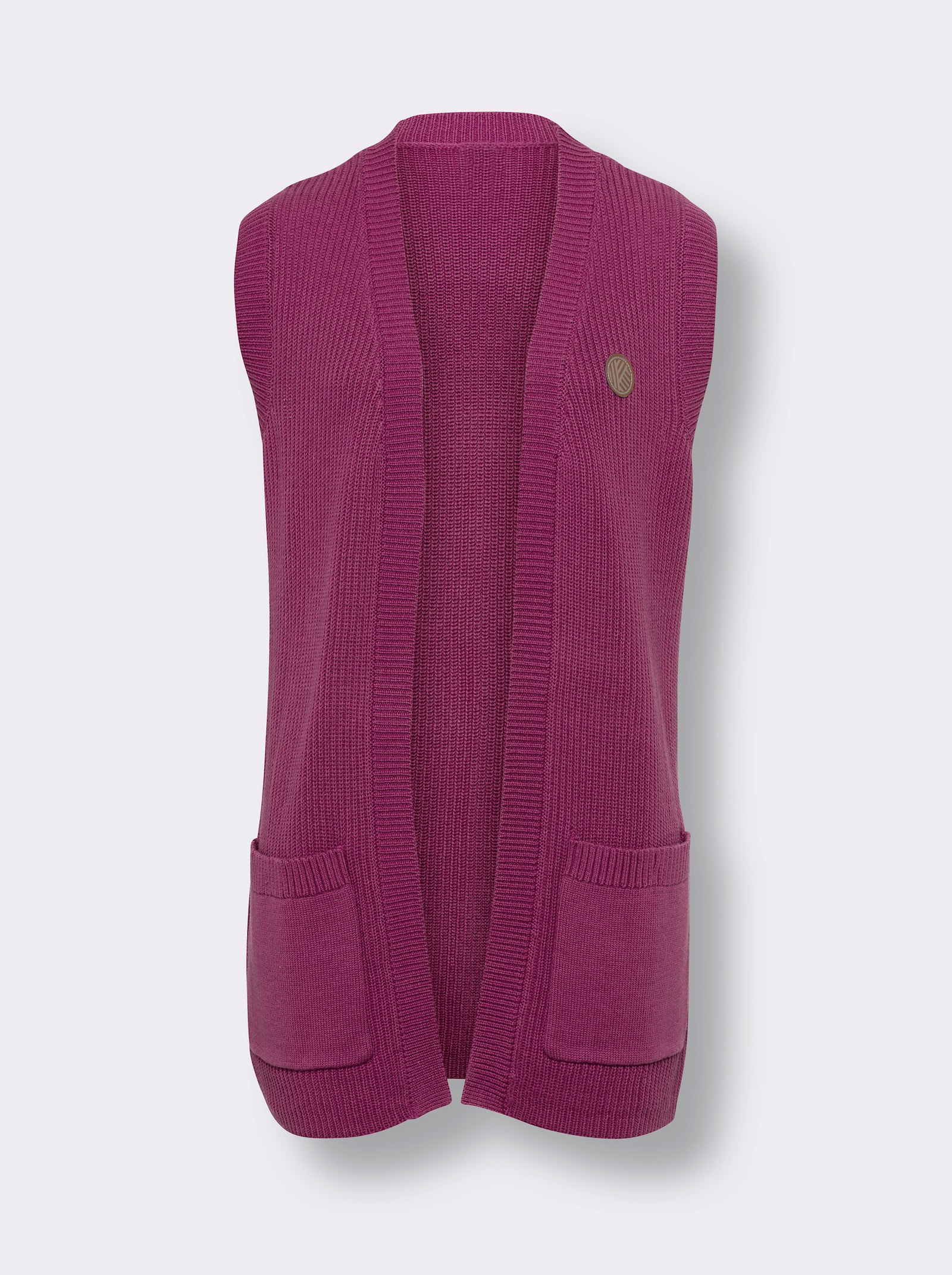 Pletená vesta, rebr.vzhľ. - vresová