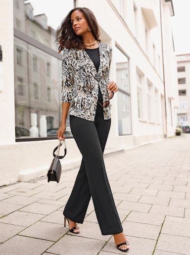 2-in-1-Shirt - ecru-schwarz-bedruckt
