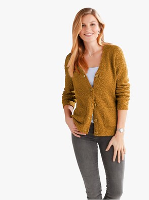 Strickjacke - senfgelb