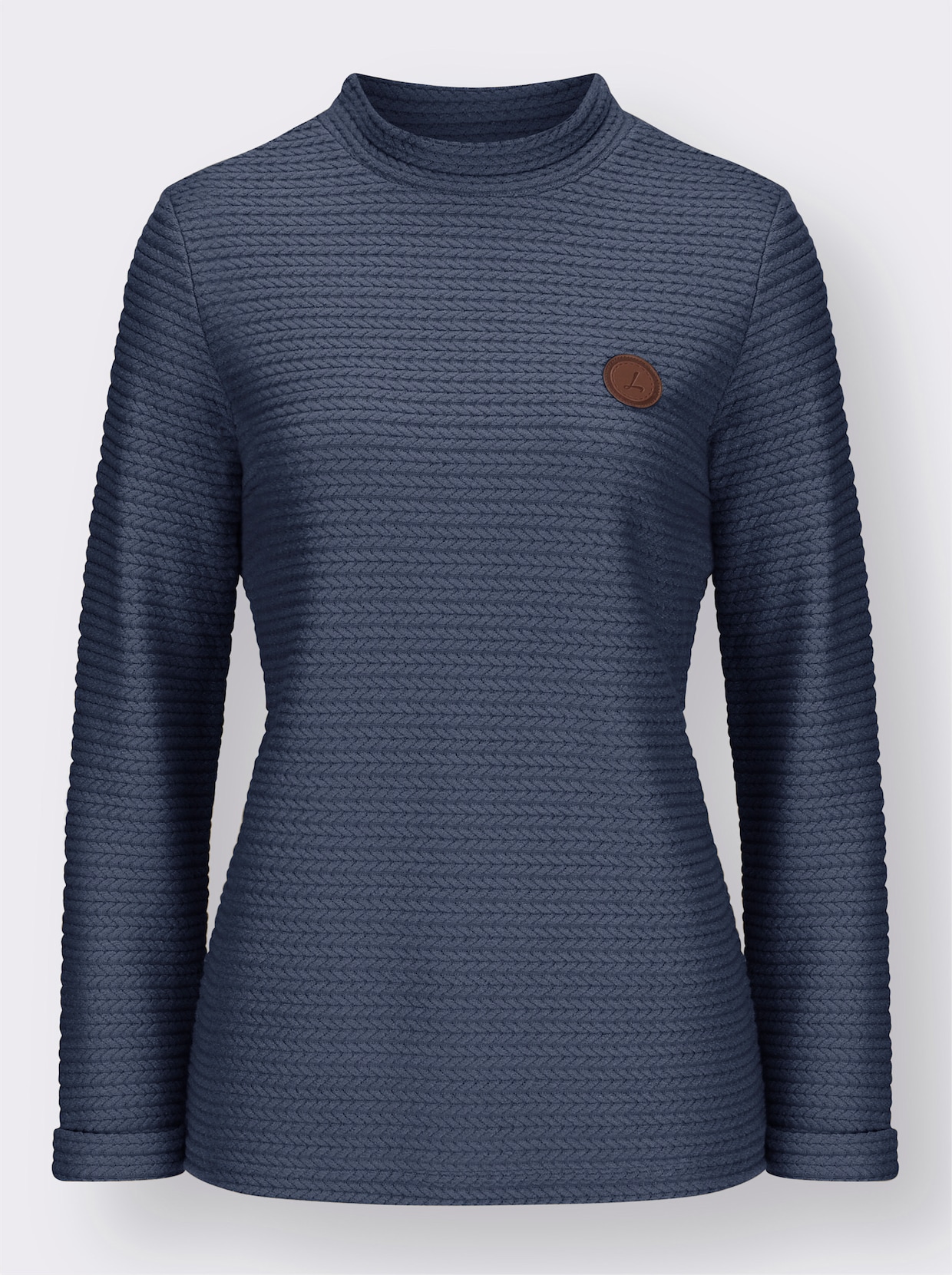 Rollkragenshirt - rauchblau