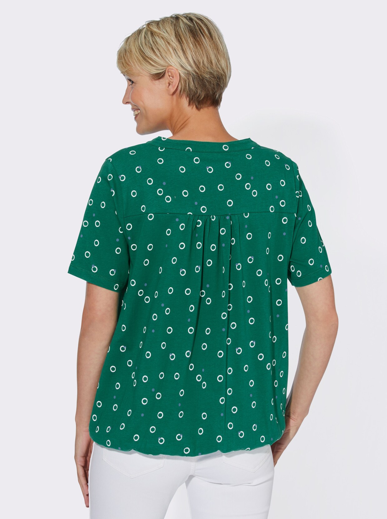T-shirt - groen/wit bedrukt