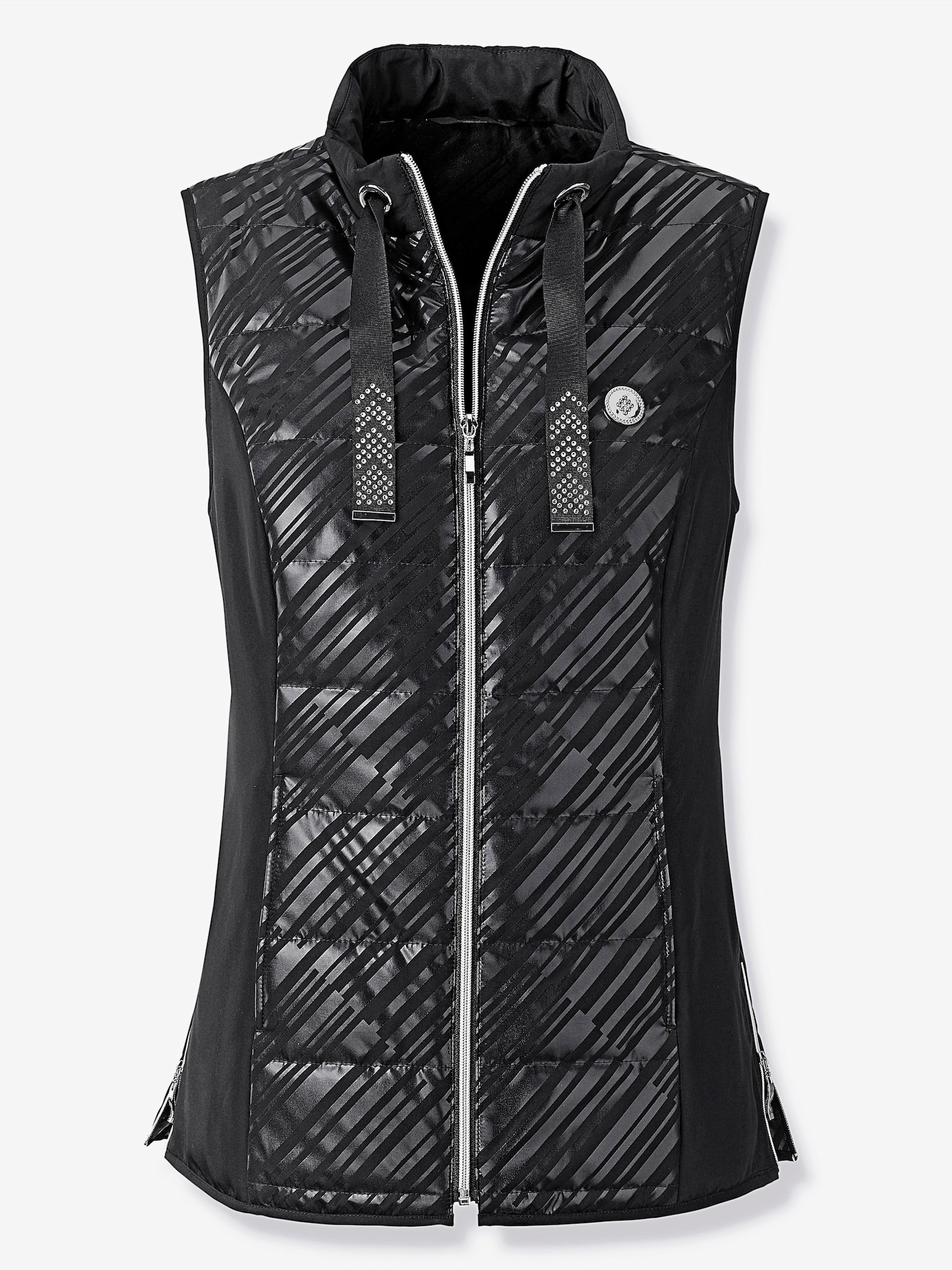 Bodywarmer met 2 naadzakken - zwart