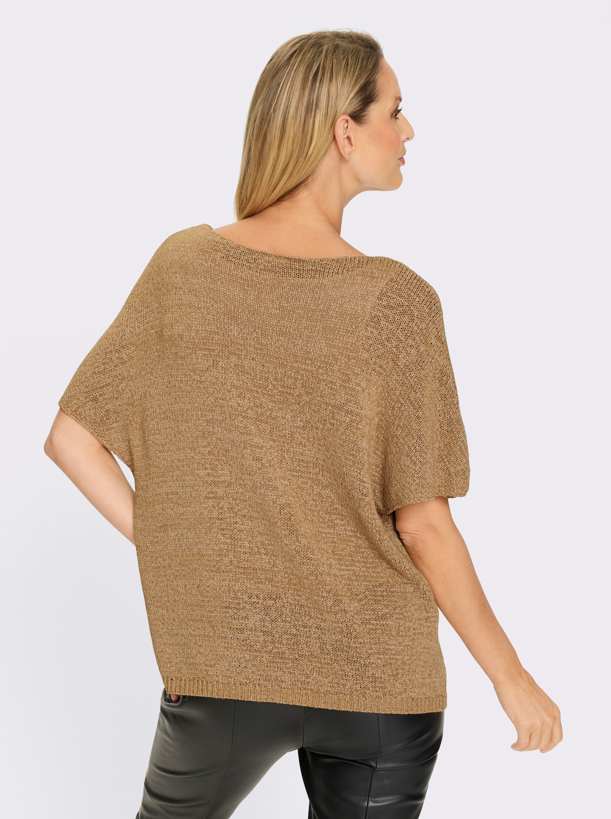 heine Kurzarmpullover - camel