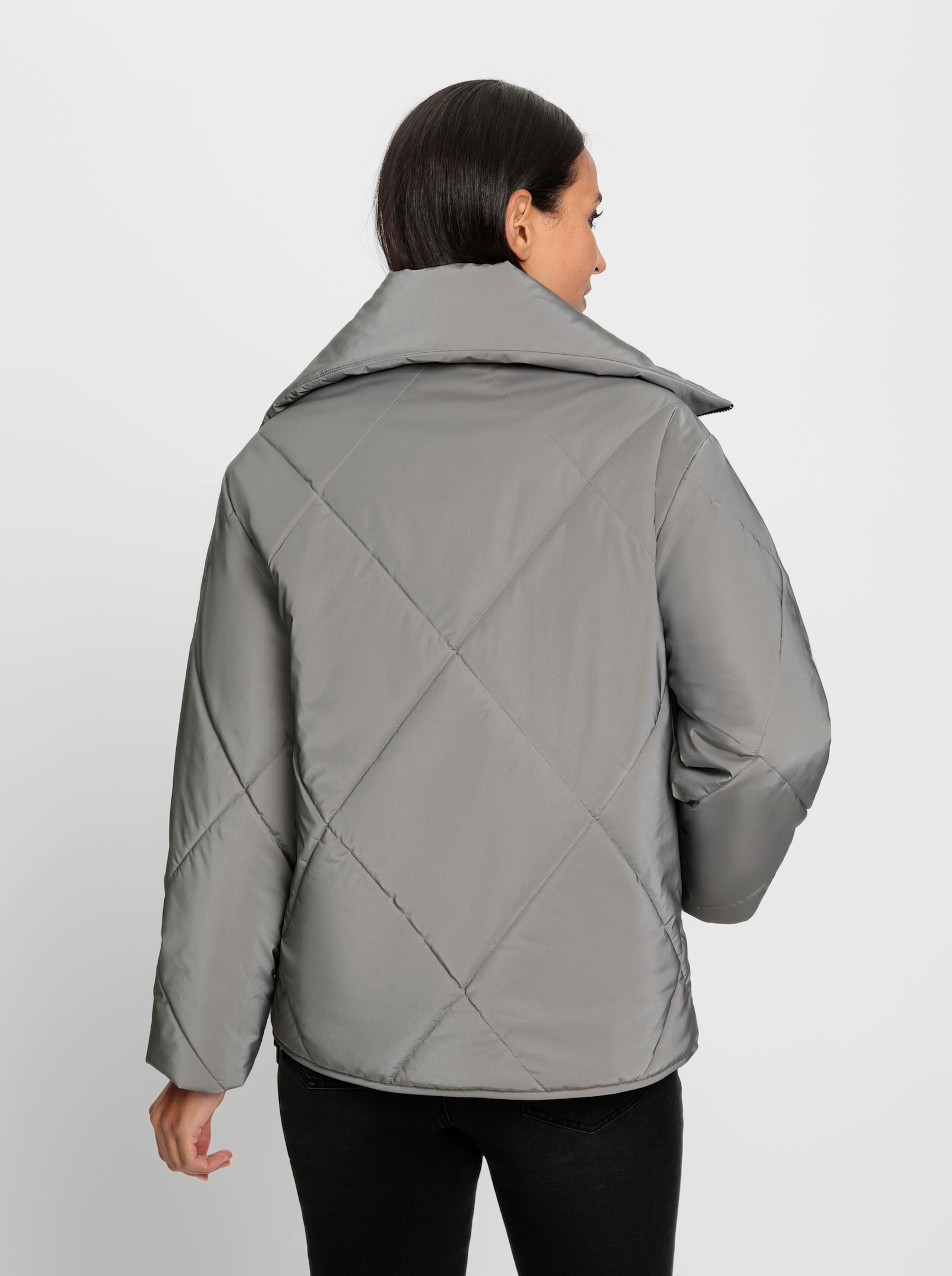 heine Gewatteerde jas met 2-wegritssluiting - grijs