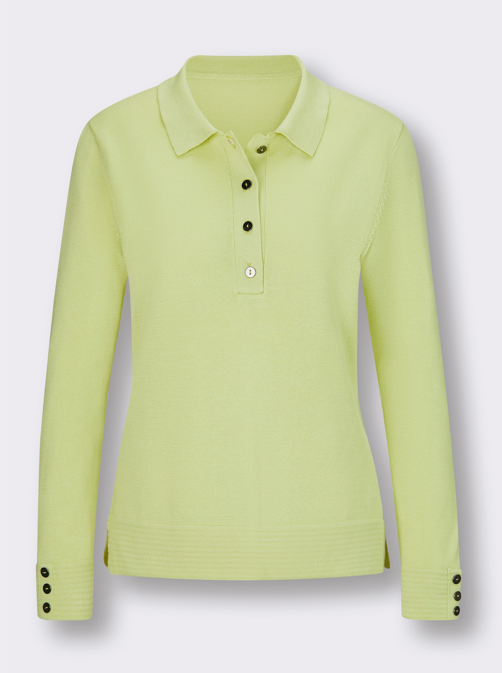 CREATION L PREMIUM Polopullover aus mercerisierter Baumwolle - pistazie