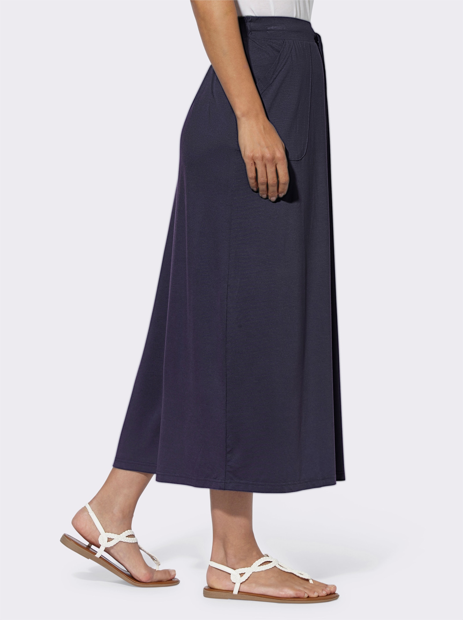 Jerseyrock mit Seitenschlitz - marine