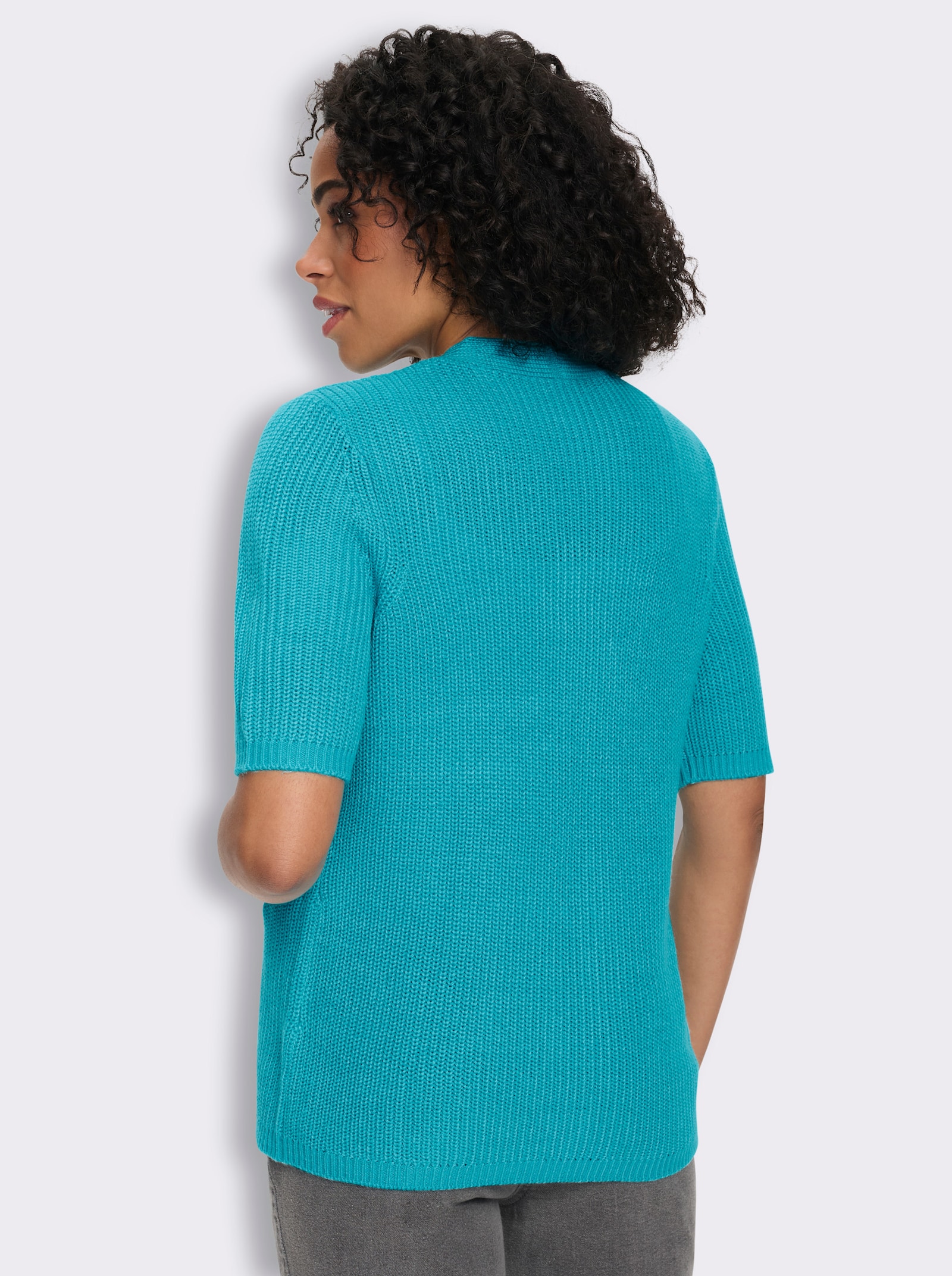 Cardigan mit V-Ausschnitt - türkis