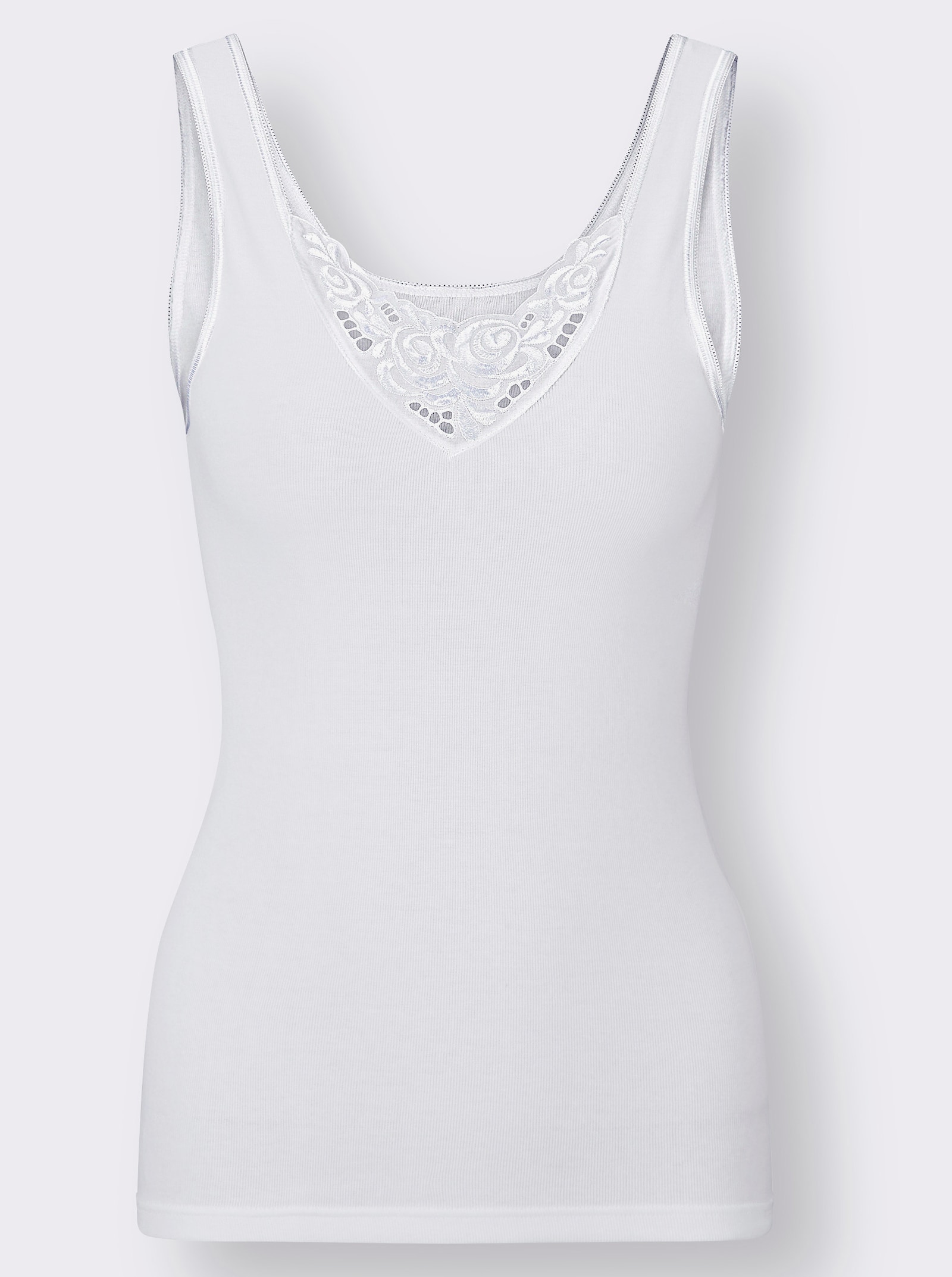 conta Hemd met batistkantmotief - wit