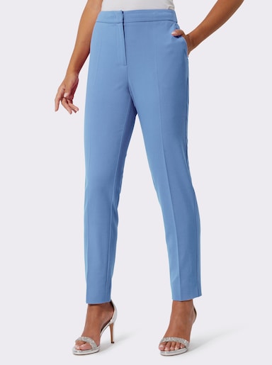 Anzughose mit Bügelfalten, knitterarm - himmelblau