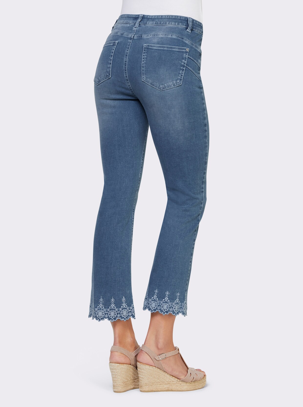 heine Jean 7/8 - bleu blanchi