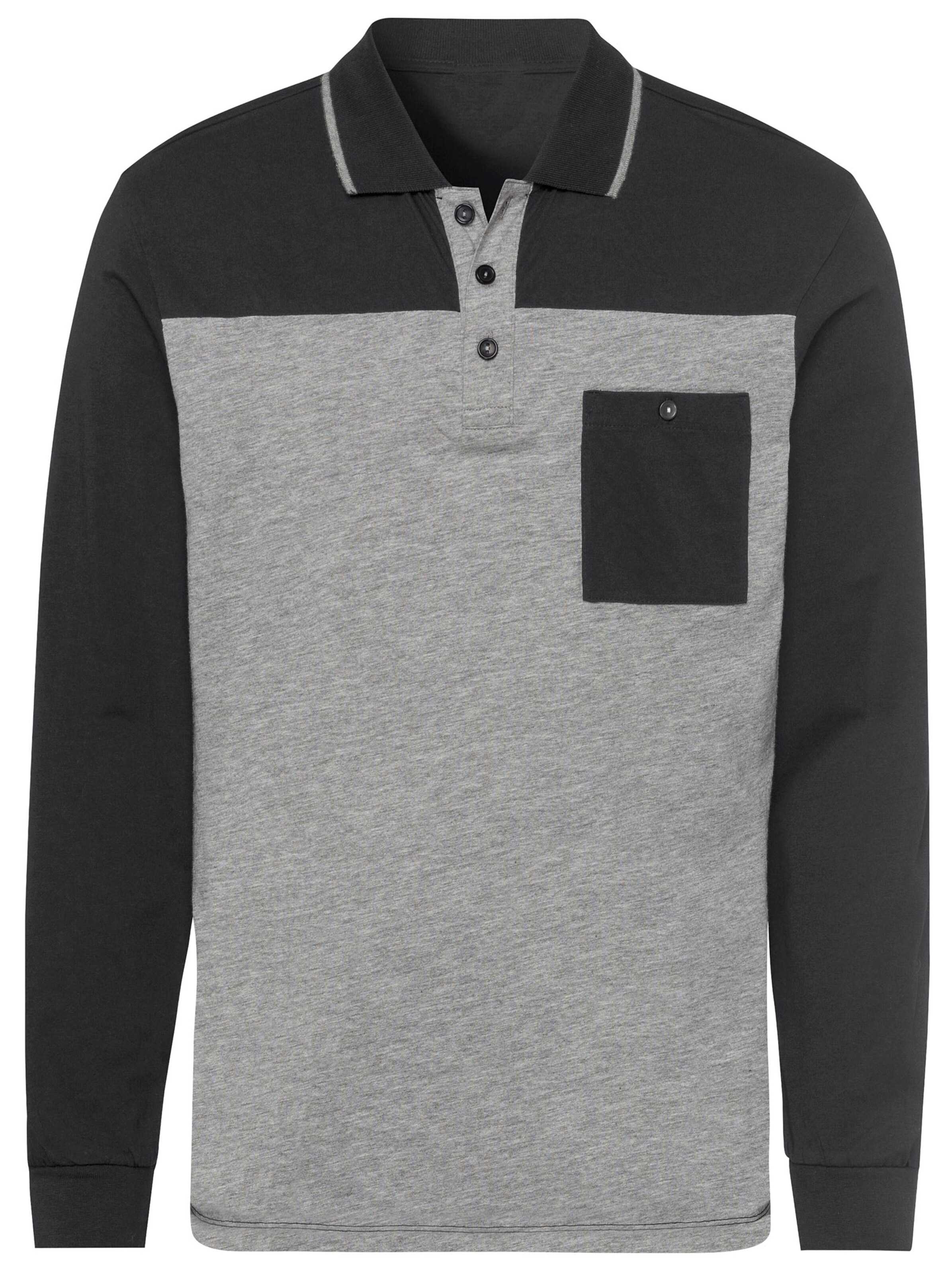 Poloshirt - schwarz-grau
