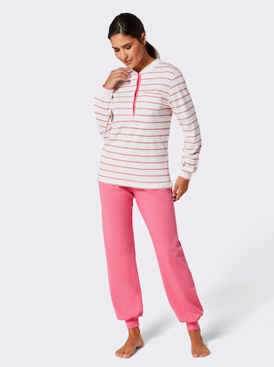 Ringella Schlafanzug mit elastischen Bündchen - koralle-geringelt