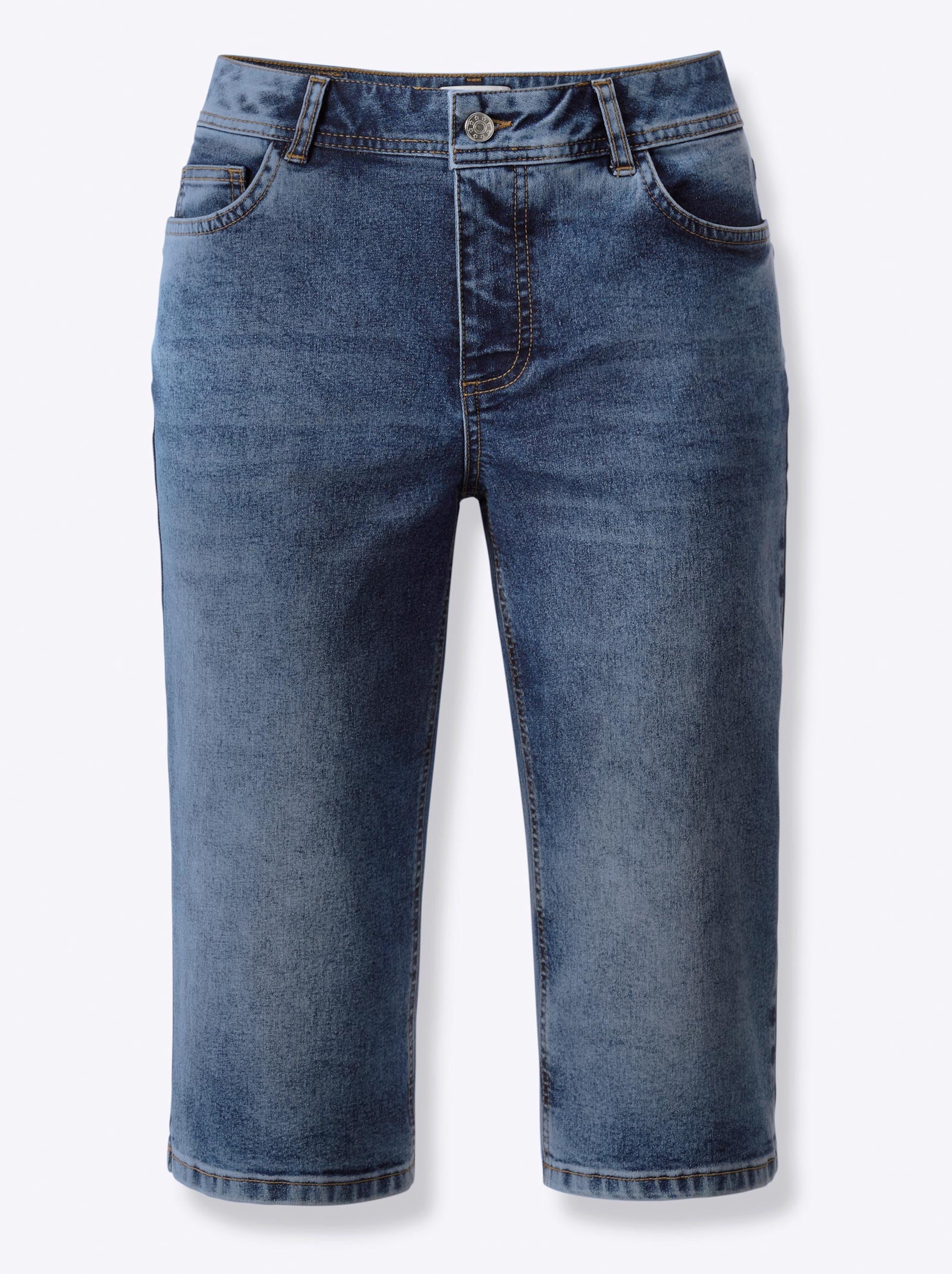 Damenmode Jeans Jeansbermudas in blue-stone-washed 