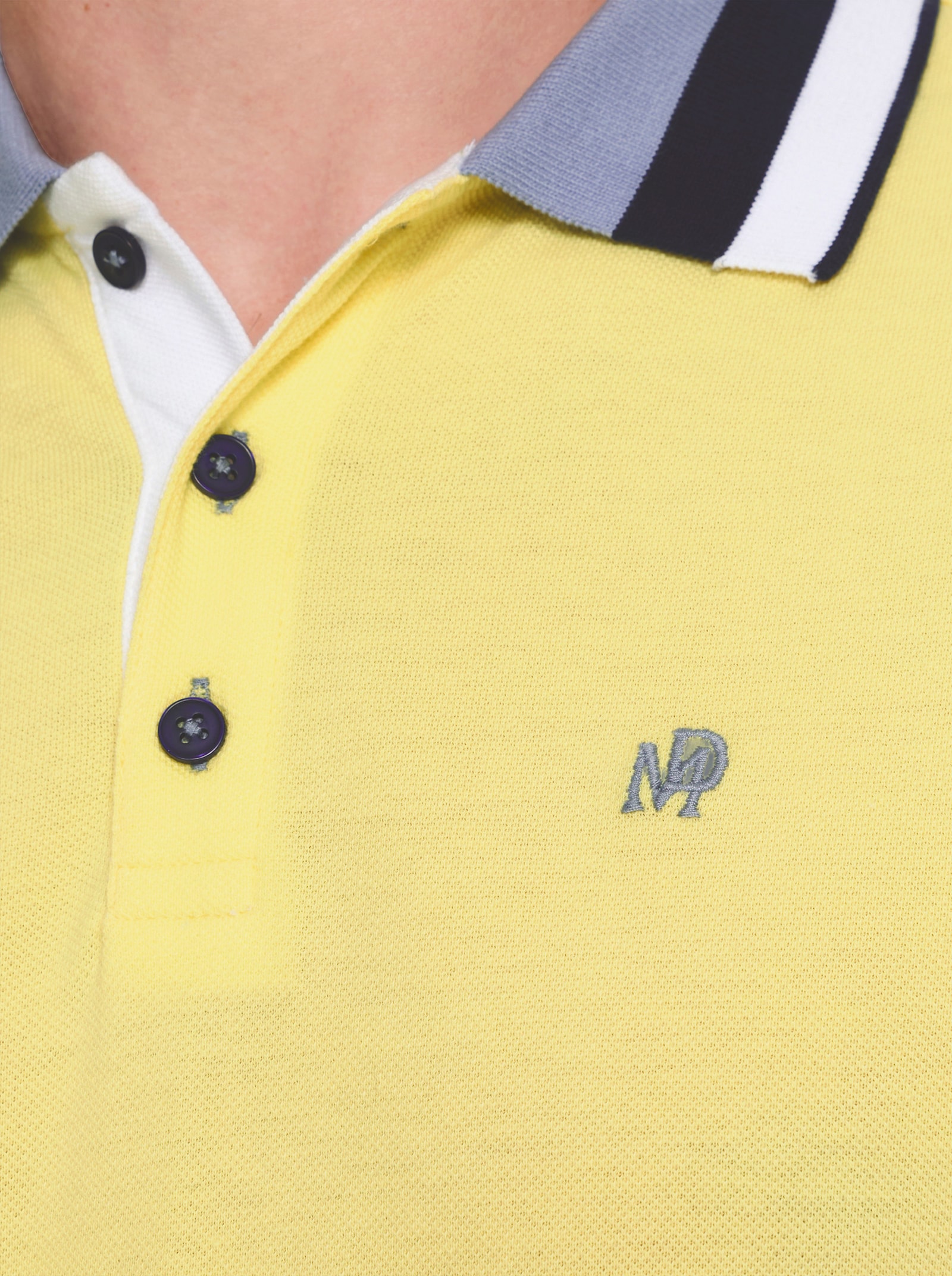 Marco Donati Kurzarmshirt in Pikee-Qualität - zitrone