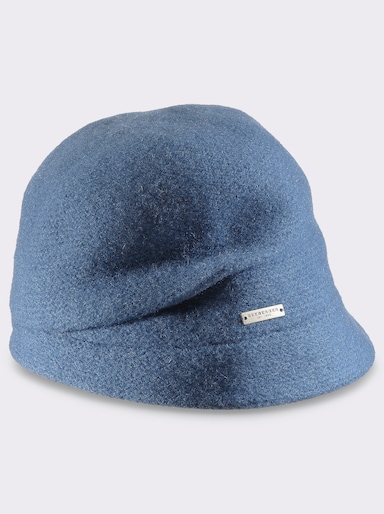 Ohrenmütze aus Schurwolle - bleu