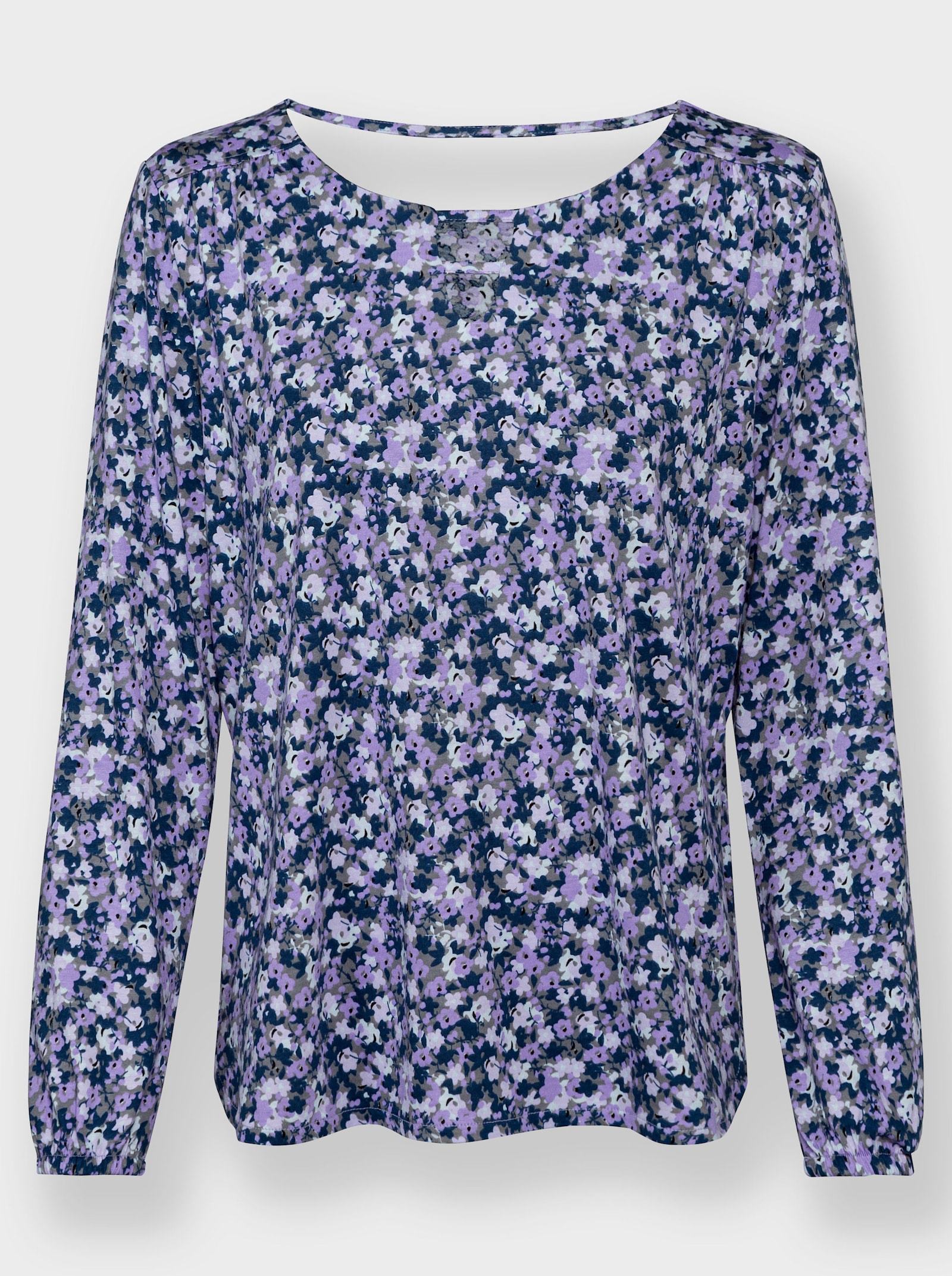 Print-Shirt mit Raffung - flieder-lavendel-bedruckt