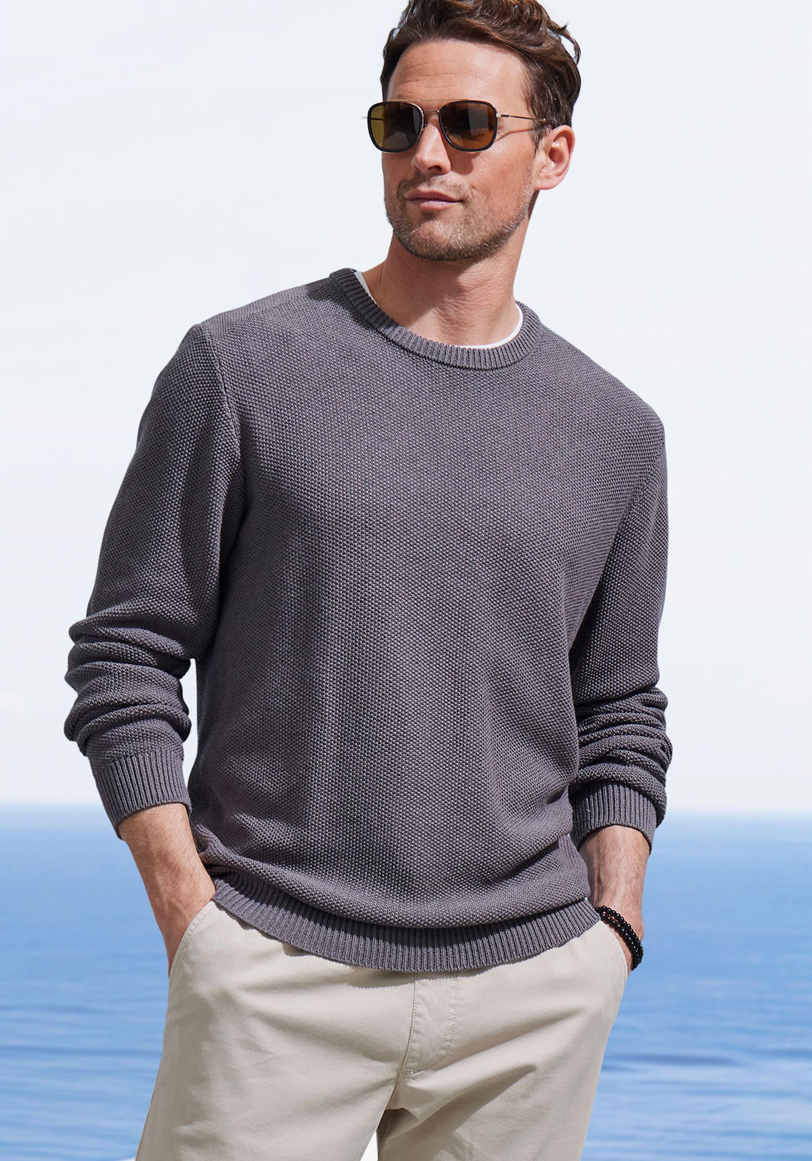 John Devin Strickpullover - grau