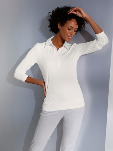 CREATION L PREMIUM Polo en coton Pima - blanc