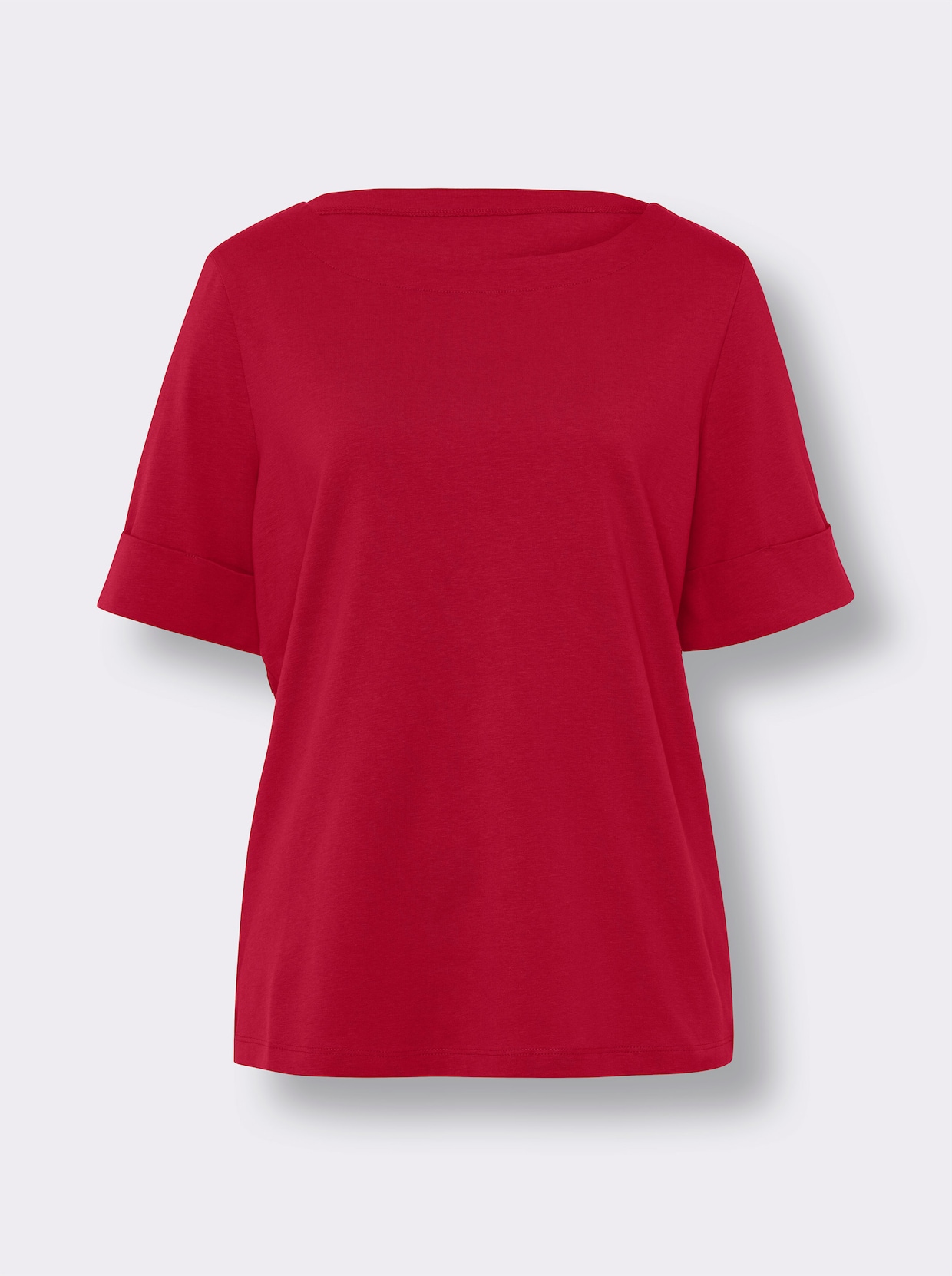 Shirt met boothals - rood
