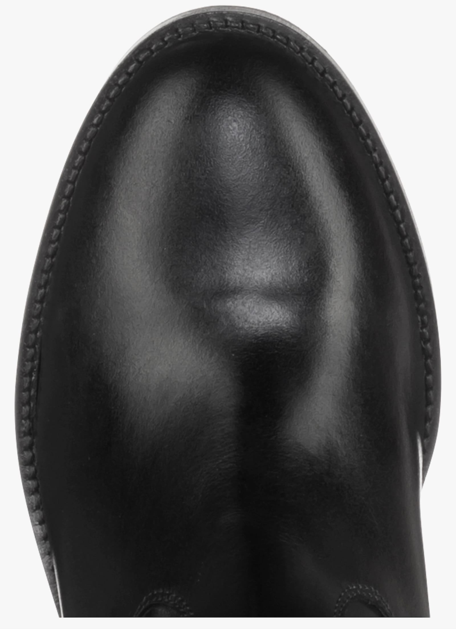 sheego Weitschaftstiefel aus Leder, mit Stretch-Einsatz - schwarz