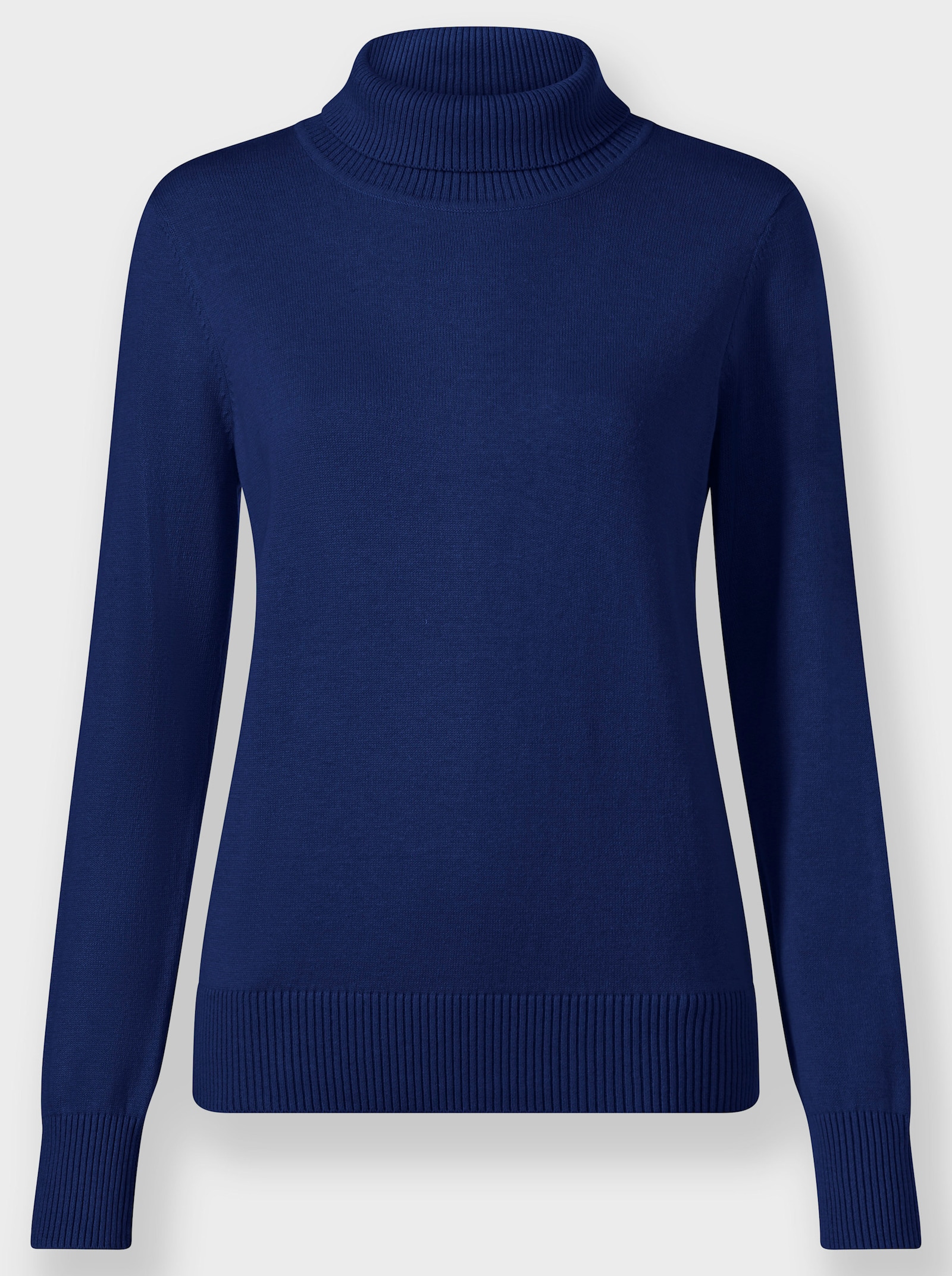 Rollkragenpullover aus Feinstrick - royalblau