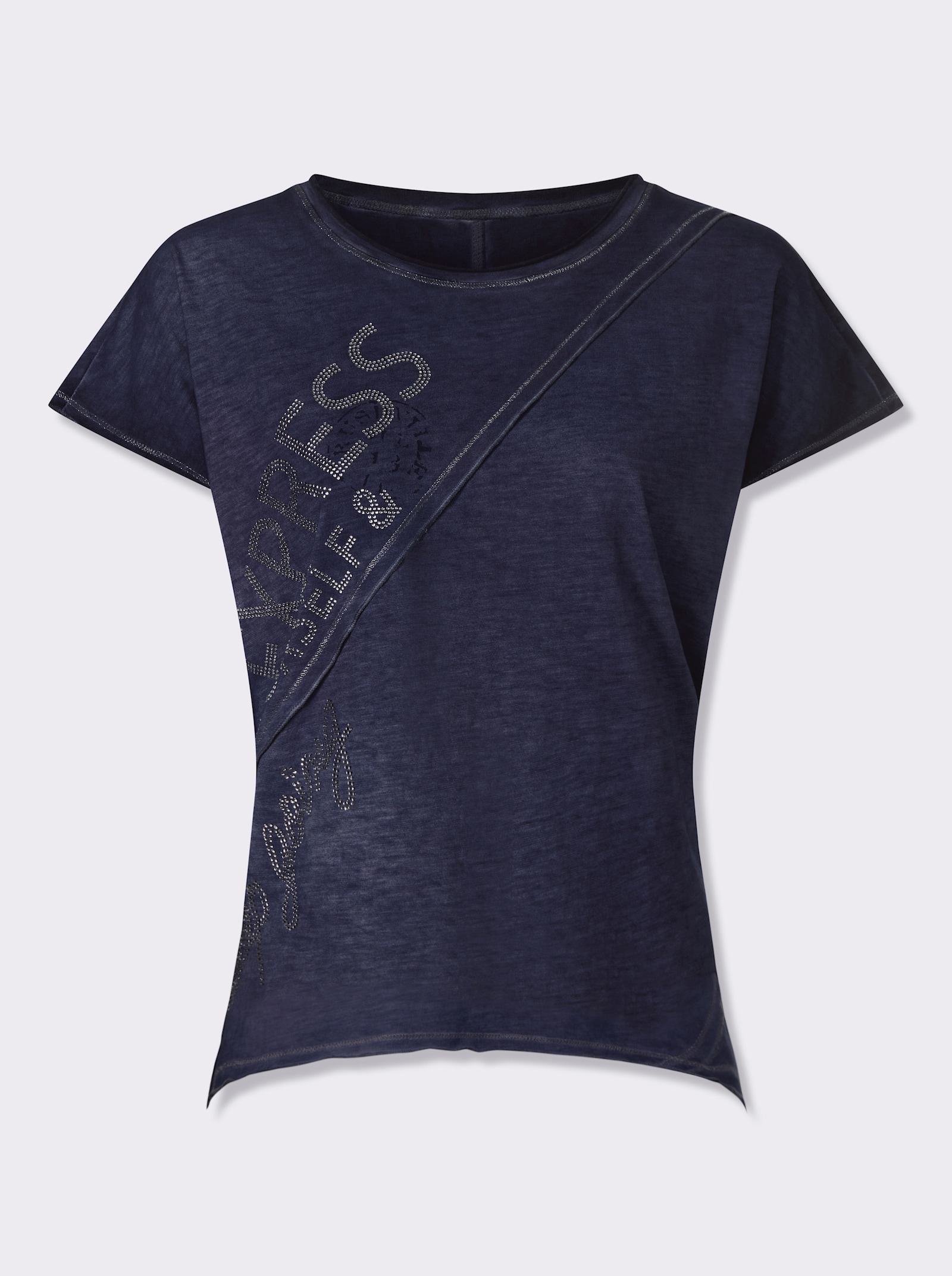 heine T-Shirt mit zipfeligem Saum - marine