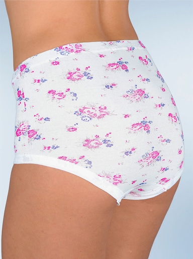 wäschepur Tailleslip - 5x roze geprint + 5x wit effen