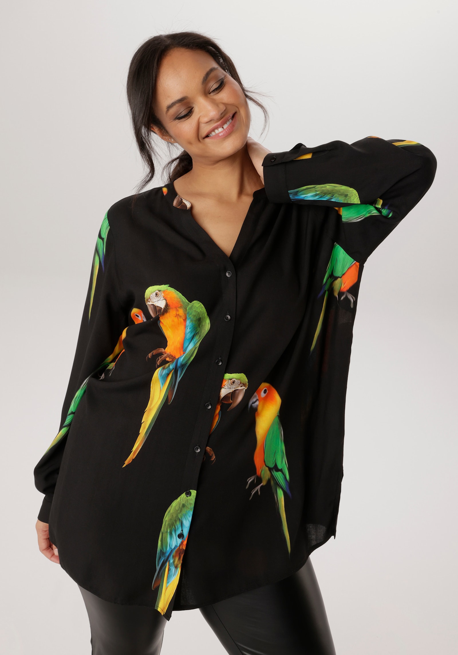 Aniston PLUS Longbluse - schwarz-bunt