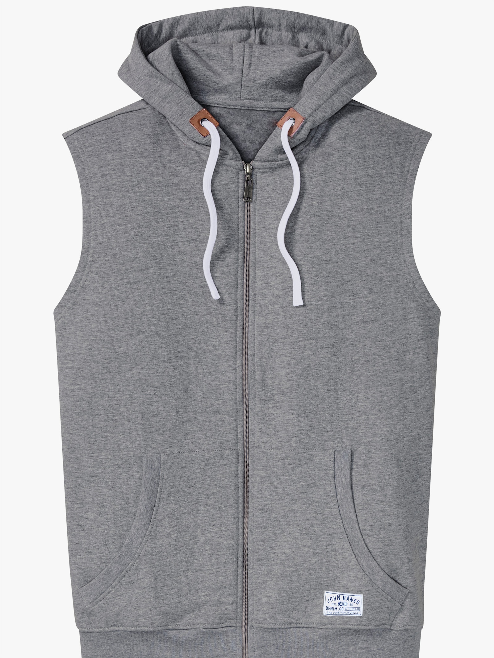 Catamaran Sports Sweatweste mit weitenregulierbarer Kapuze - grau-meliert