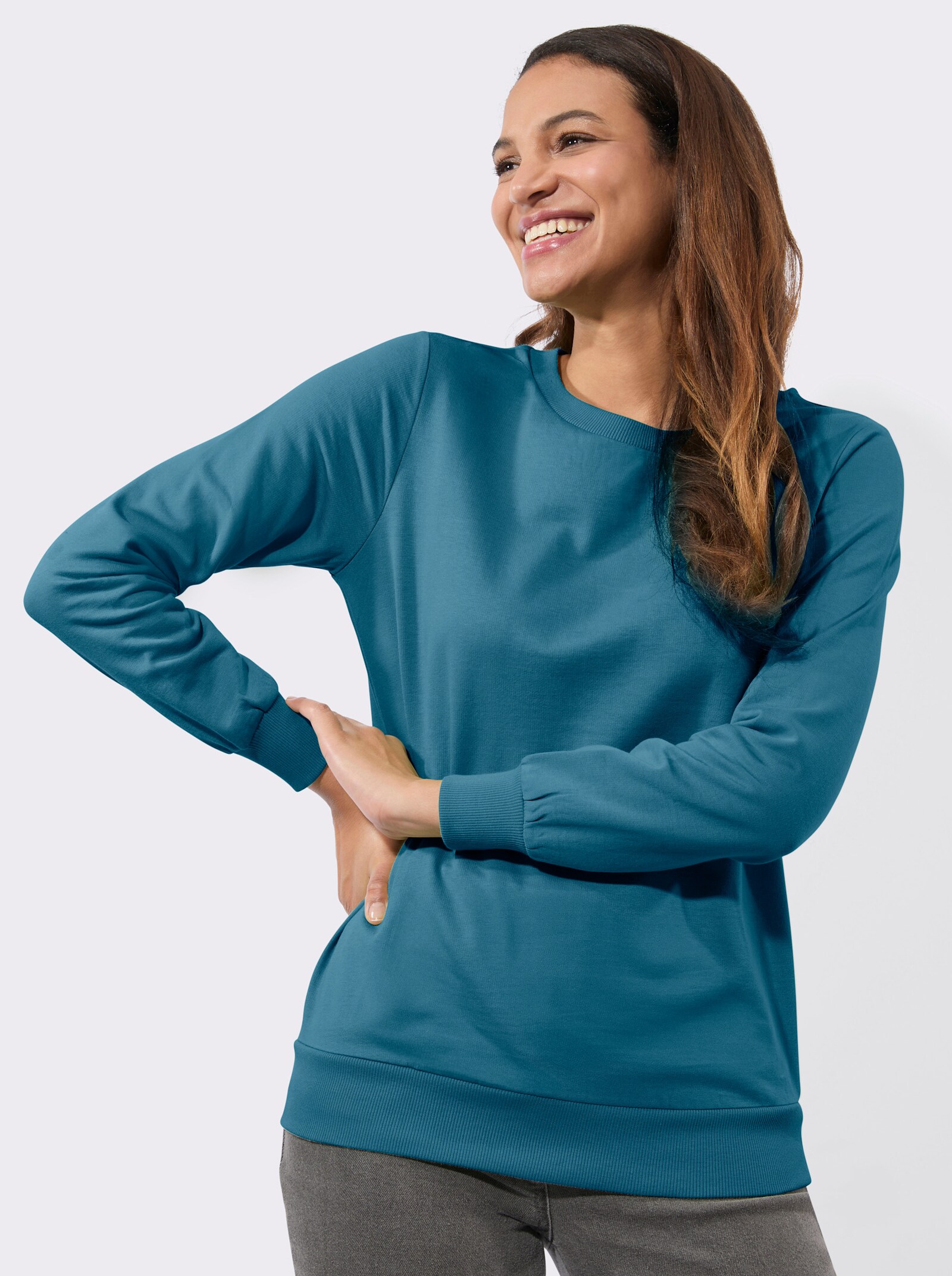 Sweatshirt mit Ripp-Abschlüssen - topas