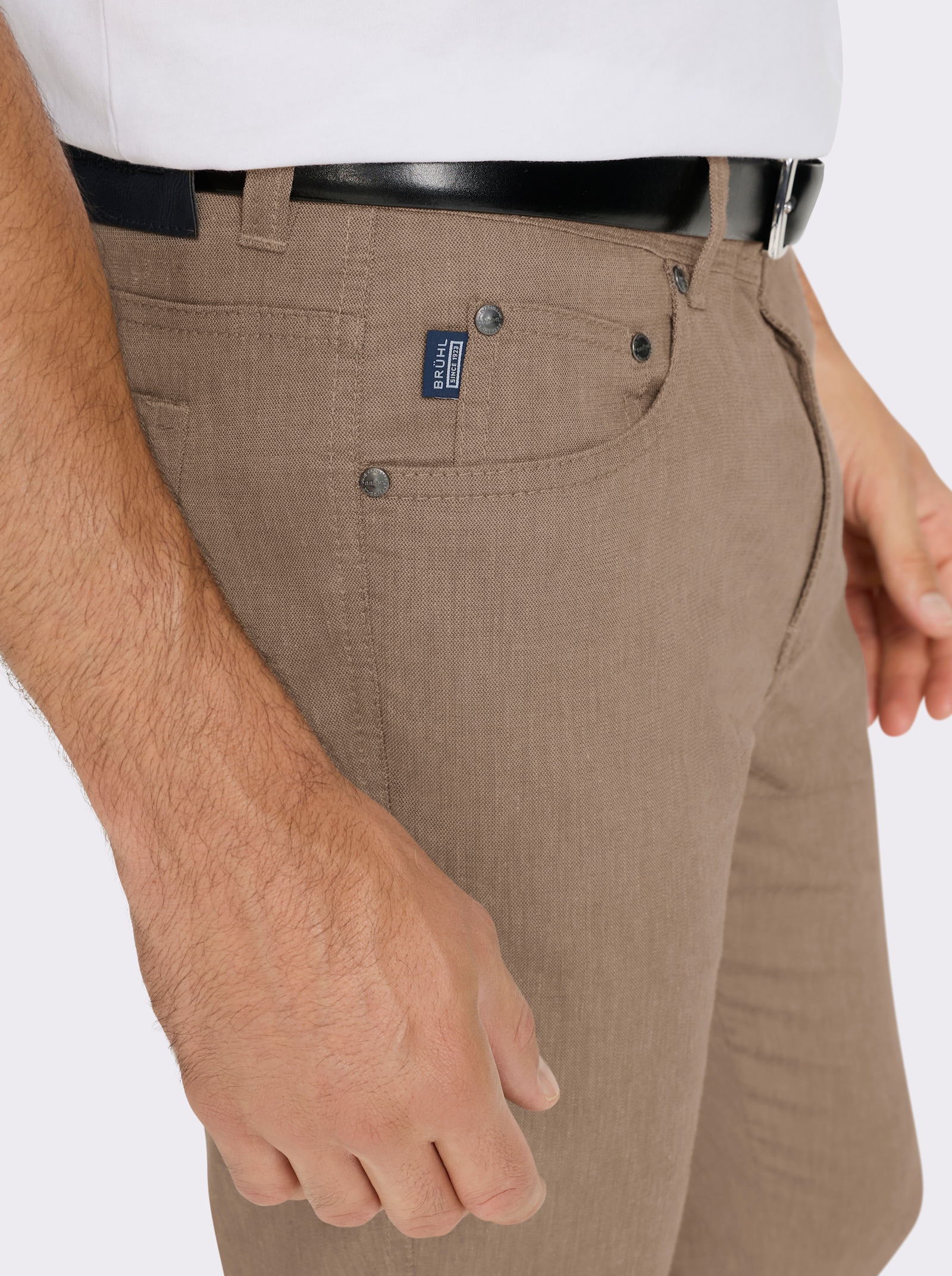 Brühl Hose mit Viskose- und Leinen-Anteil - braun-meliert