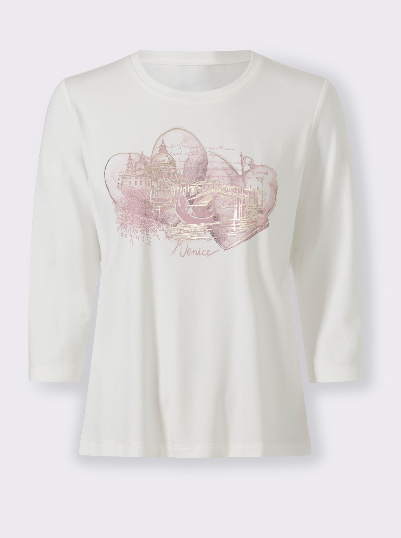 heine 3/4-Arm-Shirt mit Frontprint - ecru