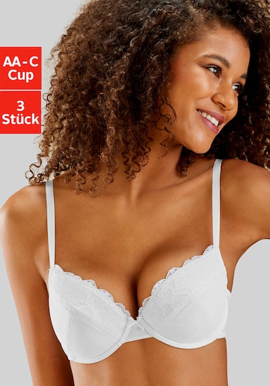 petite fleur Push-up-BH - 3xweiss