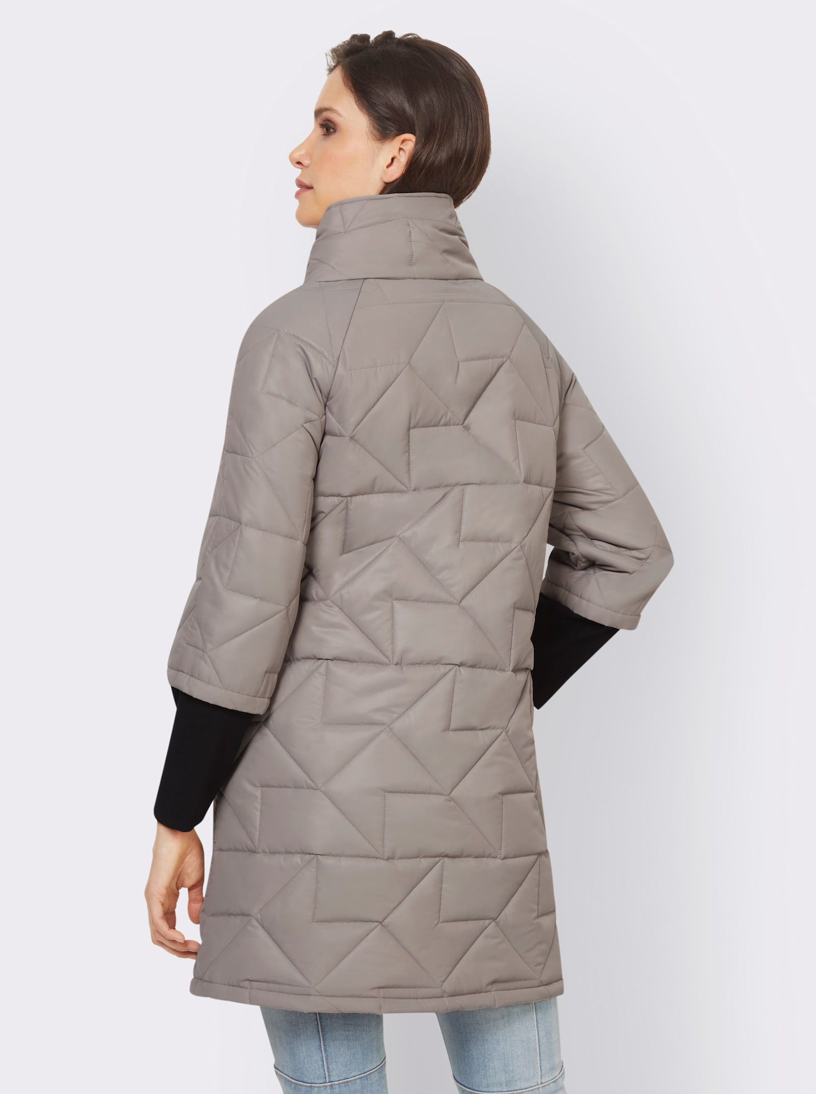heine Kurzmantel Ärmel mit breiten Stretch-Bündchen - taupe